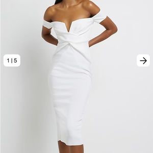 River island white midi dress